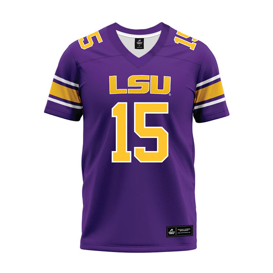LSU - NCAA Football : Phillip Wright III - Purple Premium Football Jersey-0