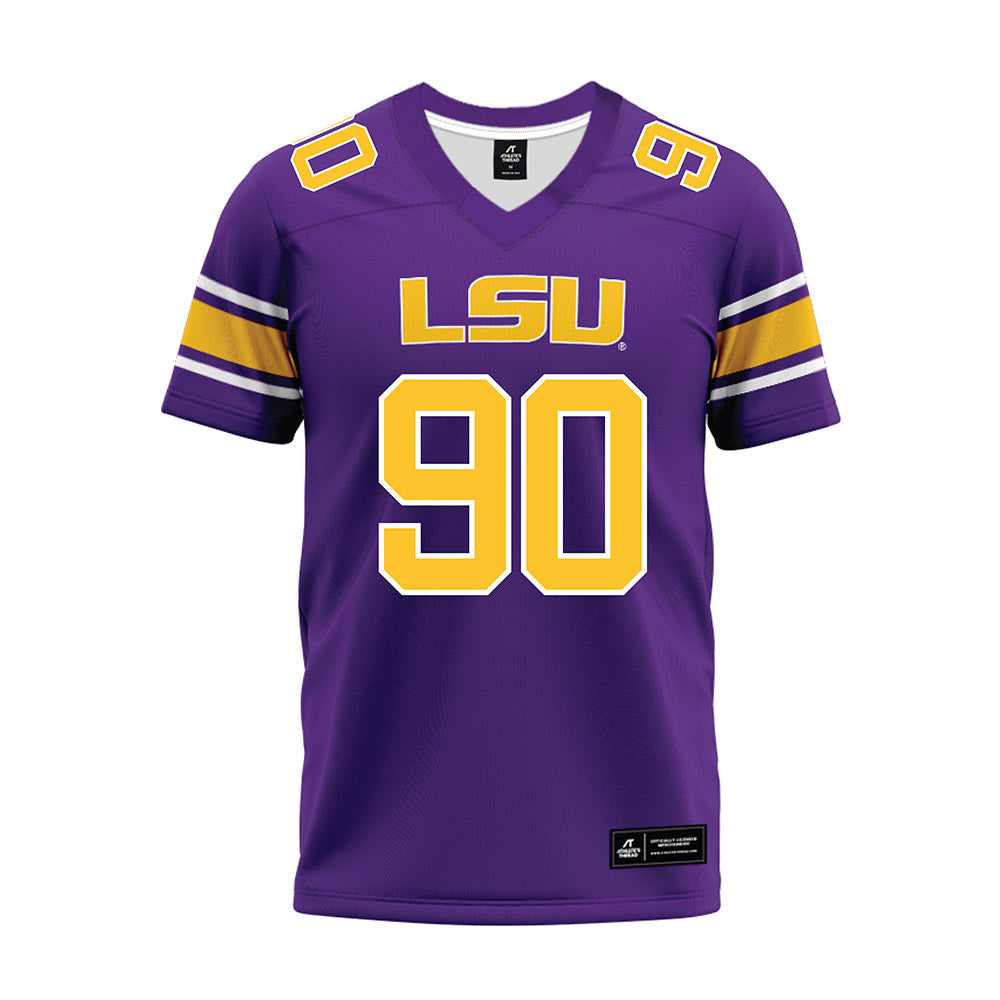 LSU - NCAA Football : Grant Chadwick - Purple Premium Football Jersey-0