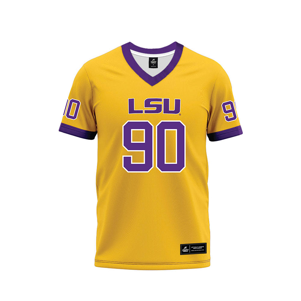 LSU - NCAA Football : Grant Chadwick - Gold Premium Football Jersey-0