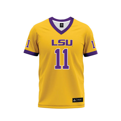 LSU - NCAA Football : PJ Woodland - Gold Premium Football Jersey