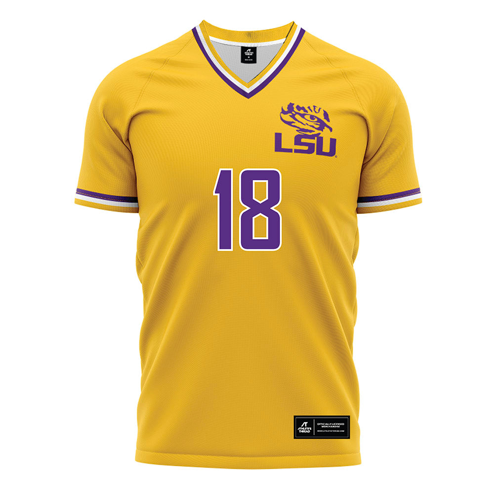 LSU - NCAA Women's Soccer : Kelsey Major - Gold Soccer Jersey-0