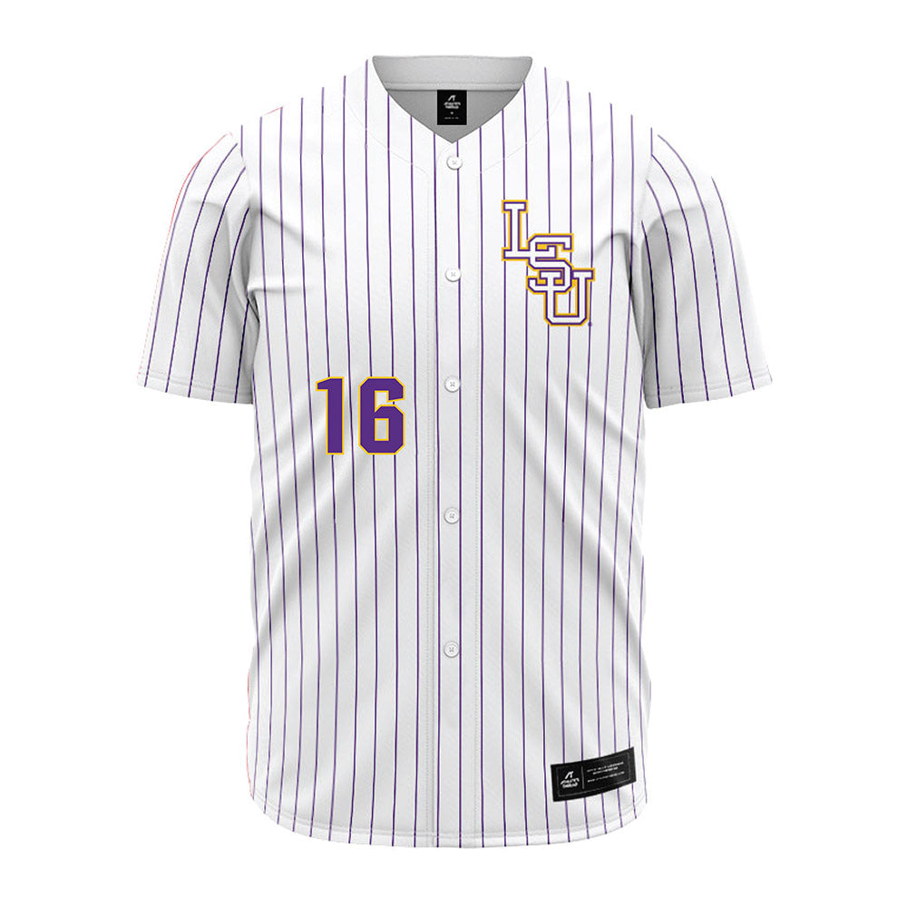 LSU - NCAA Baseball : Ethan Frey - White Jersey-0