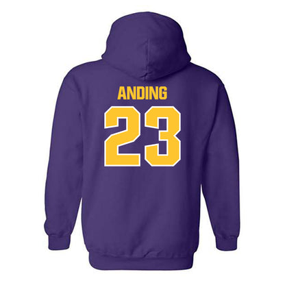 LSU - NCAA Football : Aidan Anding - Sports Shersey Hooded Sweatshirt-1