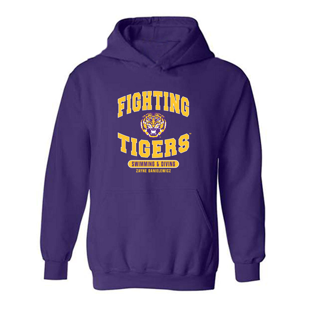 LSU - NCAA Men's Swimming & Diving : Zayne Danielewicz - Classic Fashion Shersey Hooded Sweatshirt