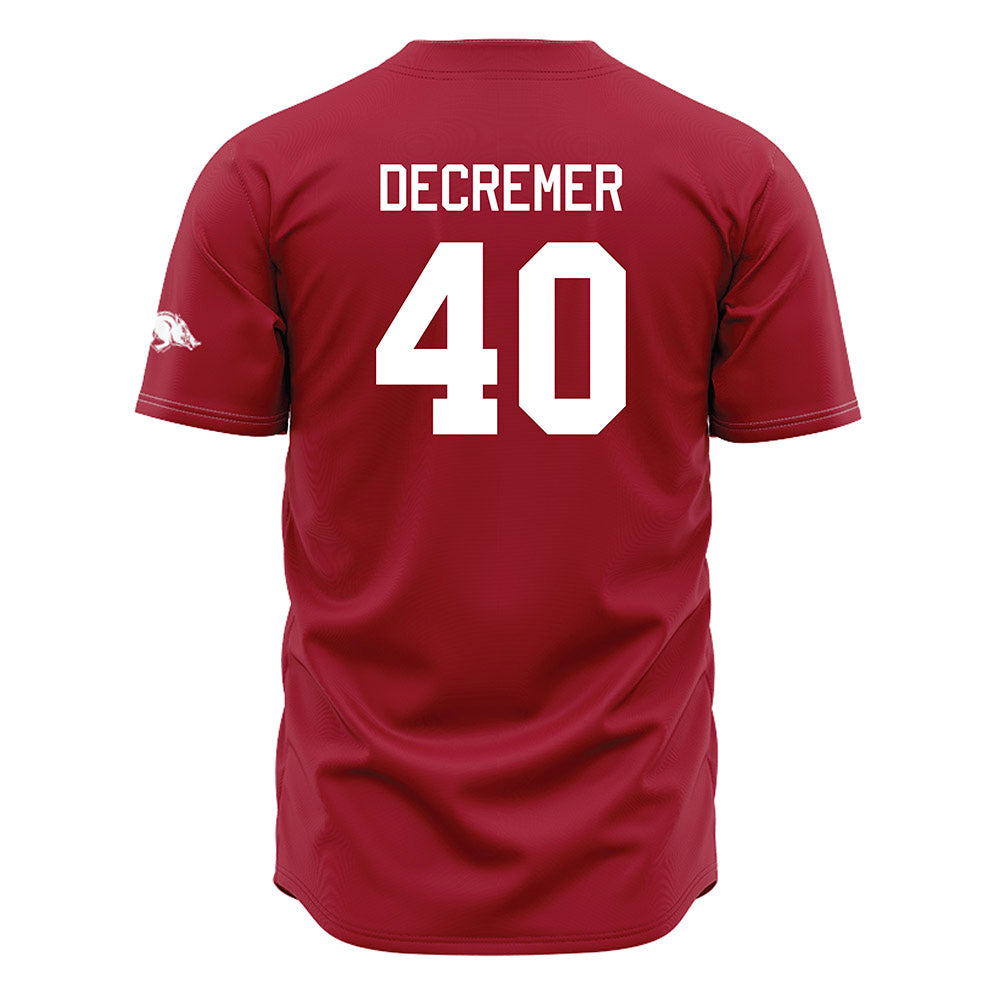 Arkansas - NCAA Baseball : James DeCremer - Cardinal Jersey-1