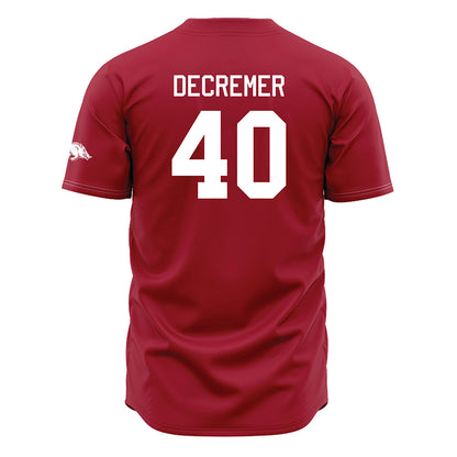 Arkansas - NCAA Baseball : James DeCremer - Cardinal Jersey-1