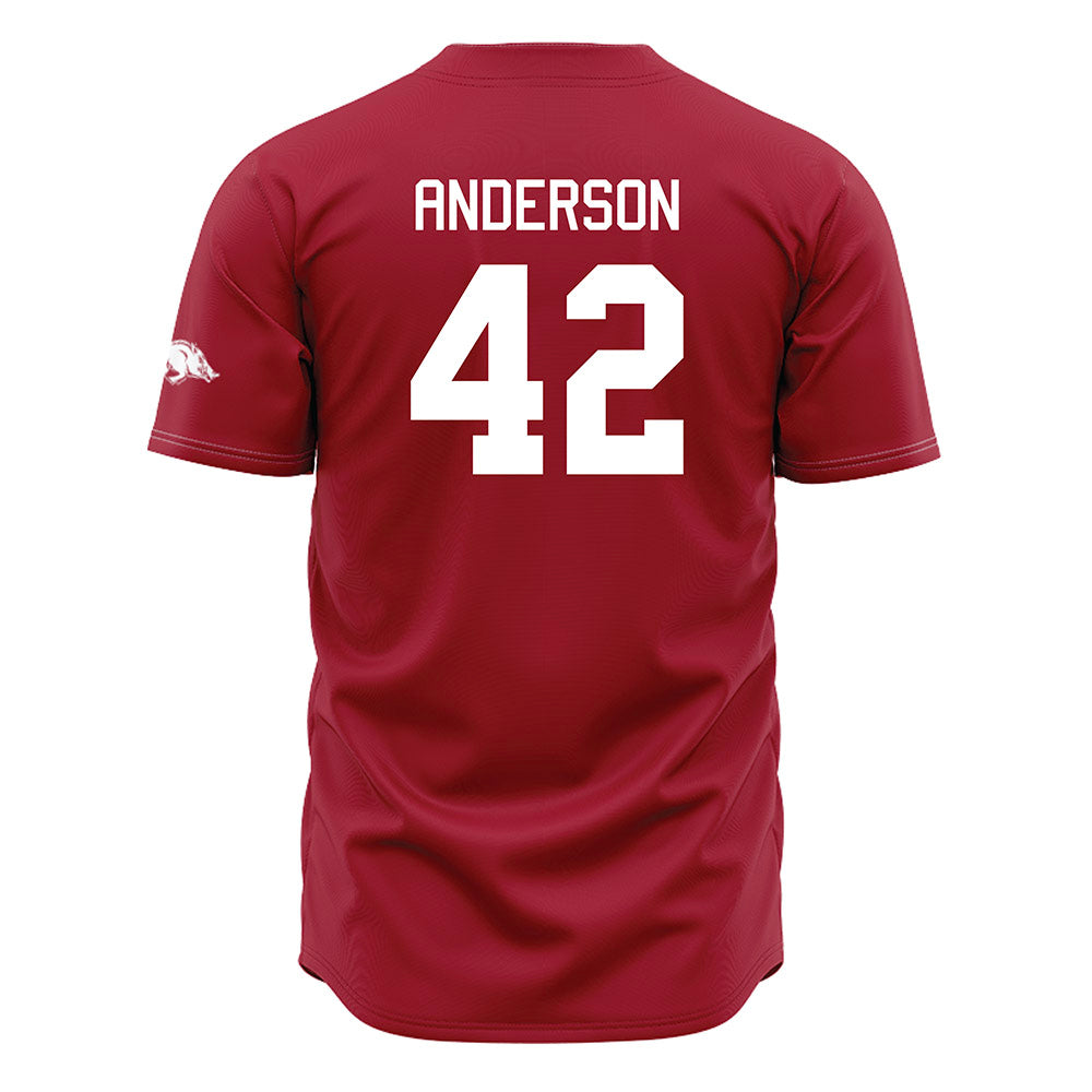 Arkansas - NCAA Baseball : Michael Anderson - Cardinal Jersey-1