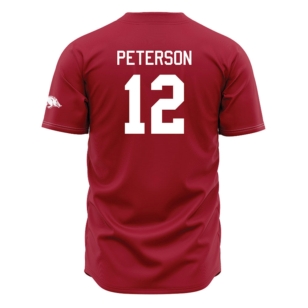 Arkansas - NCAA Baseball : Elliott Peterson - Cardinal Jersey-1