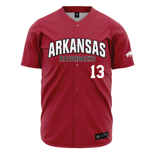 Arkansas - NCAA Baseball : Steele Eaves - Cardinal Jersey-0
