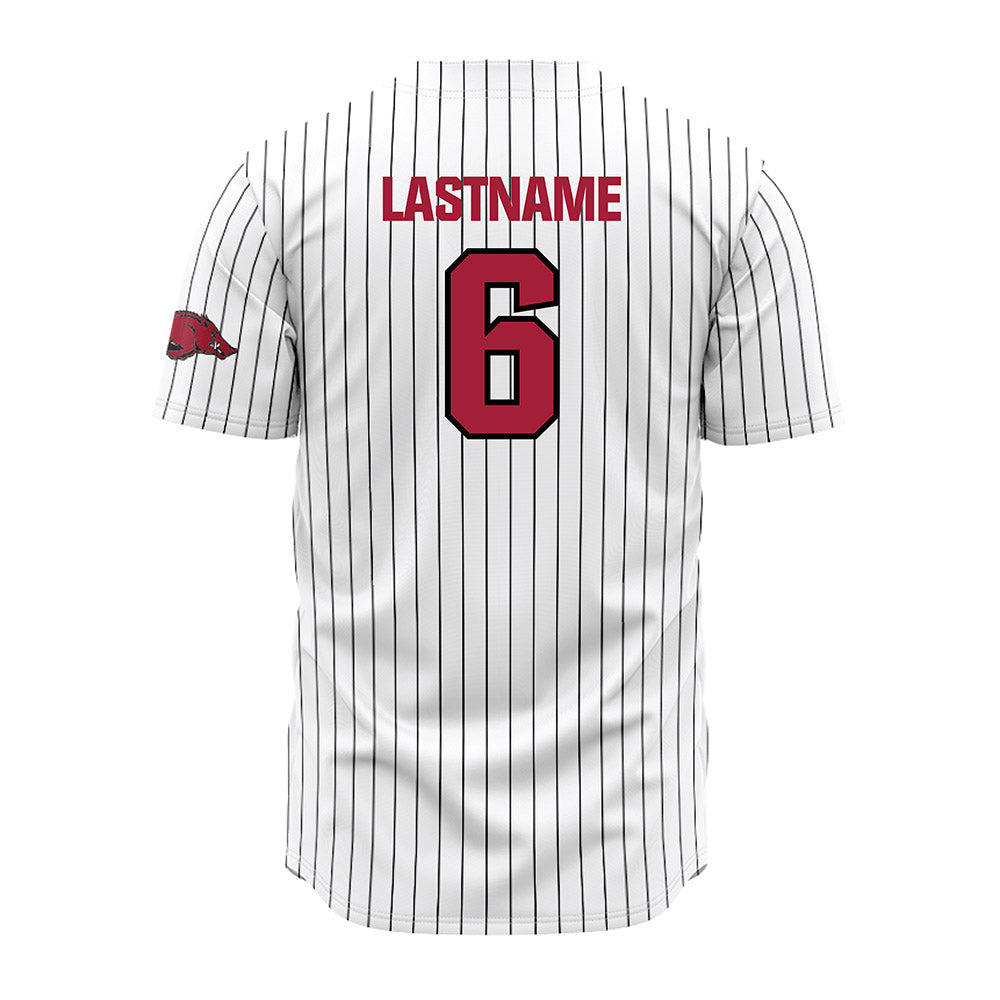 Arkansas - NCAA Baseball : Gabe Fraser - White Striped Jersey