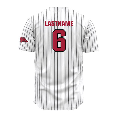 Arkansas - NCAA Baseball : Gabe Fraser - White Striped Jersey