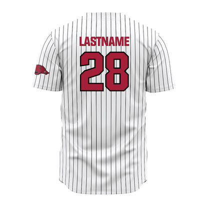 Arkansas - NCAA Baseball : Carson Boles - White Striped Jersey