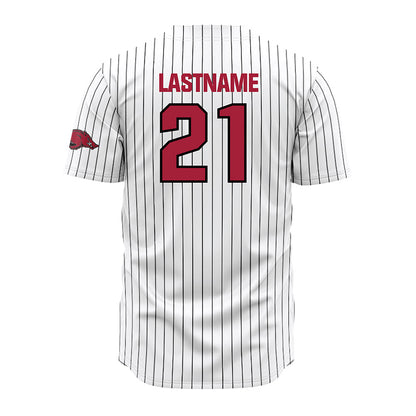 Arkansas - NCAA Baseball : Brenton Clark - White Striped Jersey