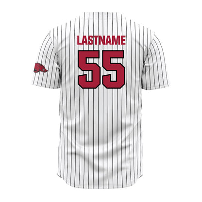 Arkansas - NCAA Baseball : Brendan Kleiman - White Striped Jersey-1