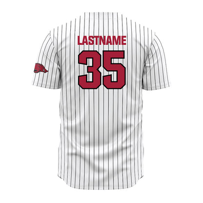 Arkansas - NCAA Baseball : Cayden Mitchell - White Striped Jersey-1