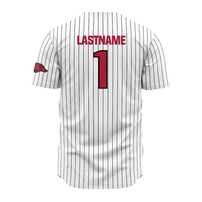 Arkansas - NCAA Baseball : Carson Brumbaugh - White Striped Jersey-1
