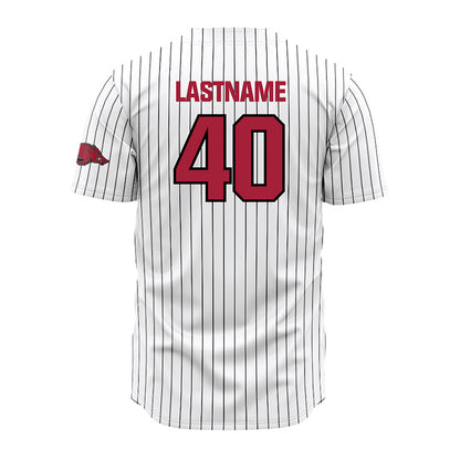 Arkansas - NCAA Baseball : James DeCremer - White Striped Jersey-1