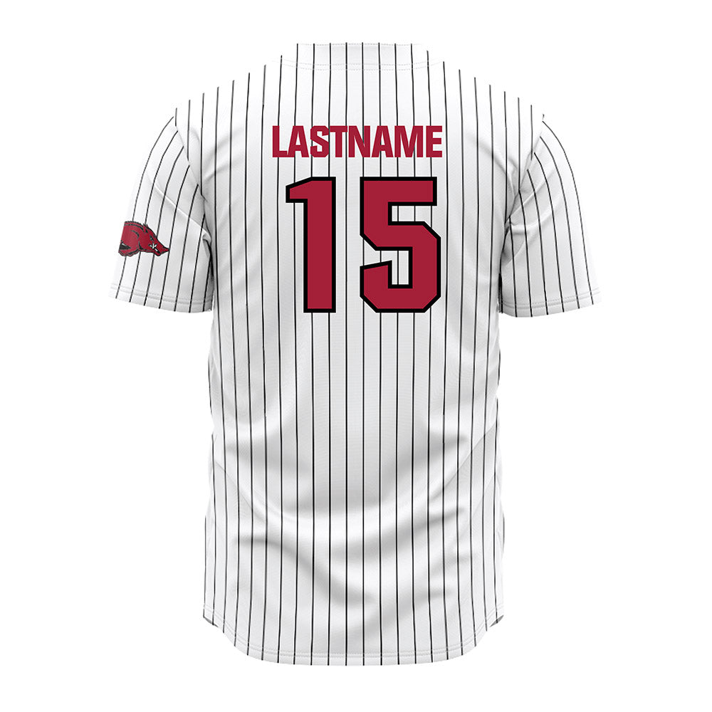 Arkansas - NCAA Baseball : Jackson Kircher - White Striped Jersey-1