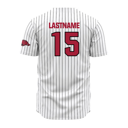 Arkansas - NCAA Baseball : Jackson Kircher - White Striped Jersey-1