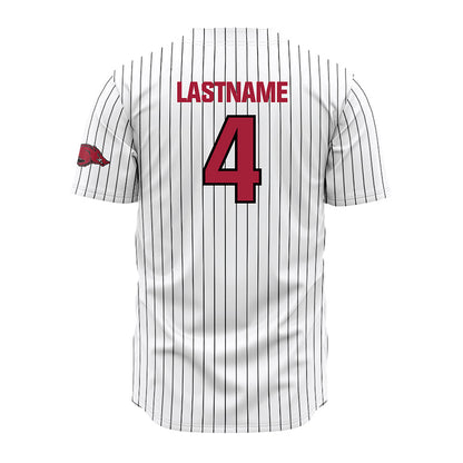 Arkansas - NCAA Baseball : Justin Thomas jr - White Striped Jersey
