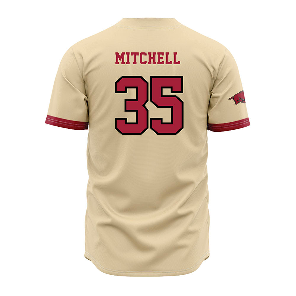 Arkansas - NCAA Baseball : Cayden Mitchell - Off White Jersey-1