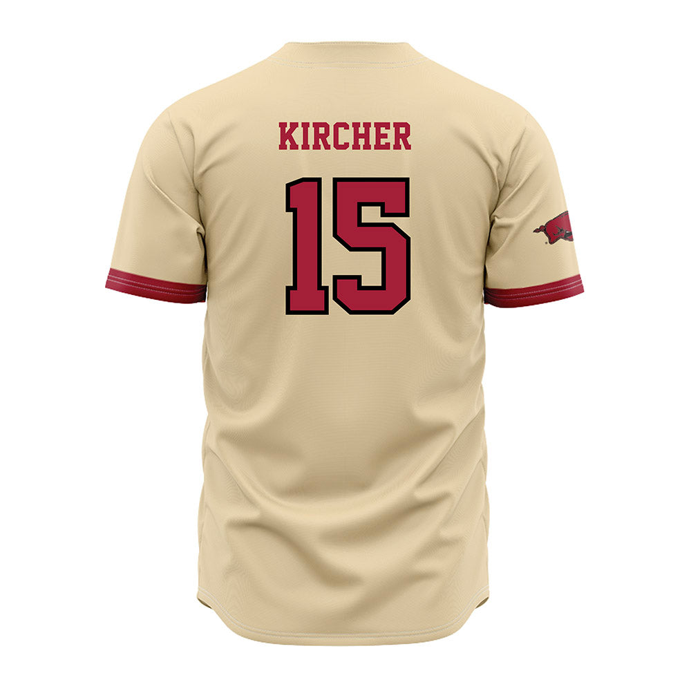 Arkansas - NCAA Baseball : Jackson Kircher - Off White Jersey-1