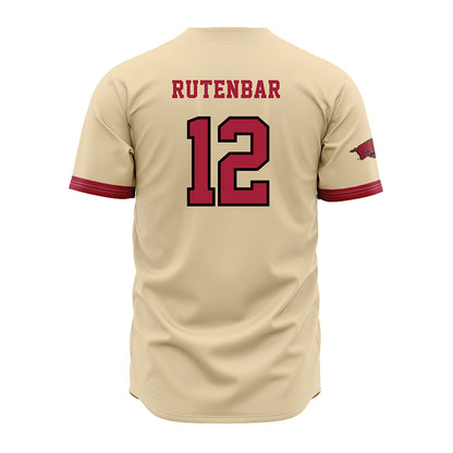 Arkansas - NCAA Baseball : Carter Rutenbar - Off White Jersey-1