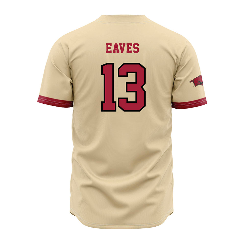 Arkansas - NCAA Baseball : Steele Eaves - Off White Jersey-1