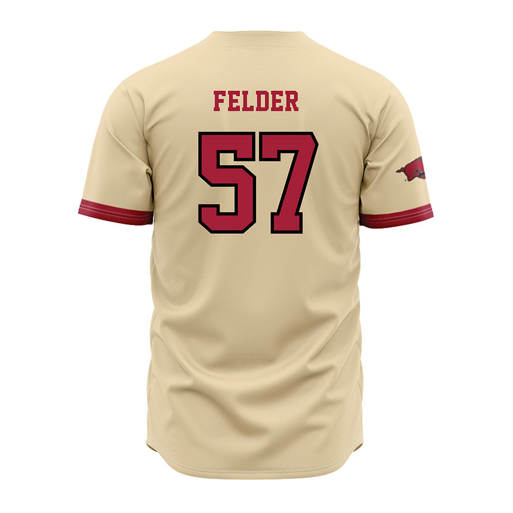 Arkansas - NCAA Baseball : Ross Felder - Off White Jersey-1