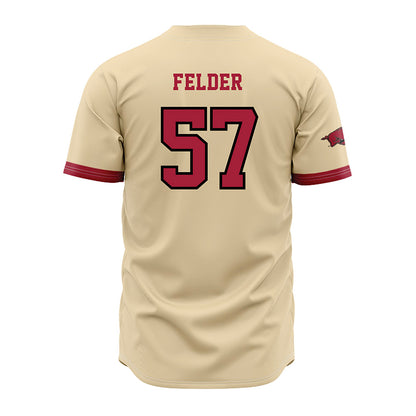 Arkansas - NCAA Baseball : Ross Felder - Off White Jersey-1