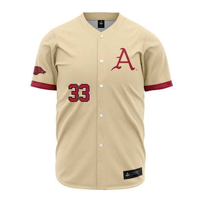 Arkansas - NCAA Baseball : Zach Root - Off White Jersey-0