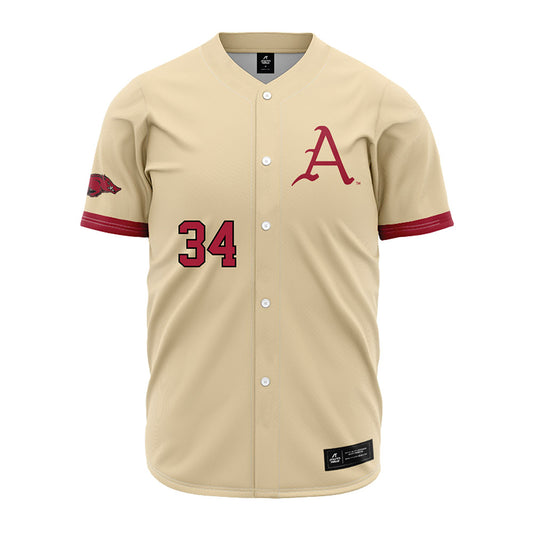 Arkansas - NCAA Baseball : Joey Lorenzini - Off White Jersey-0