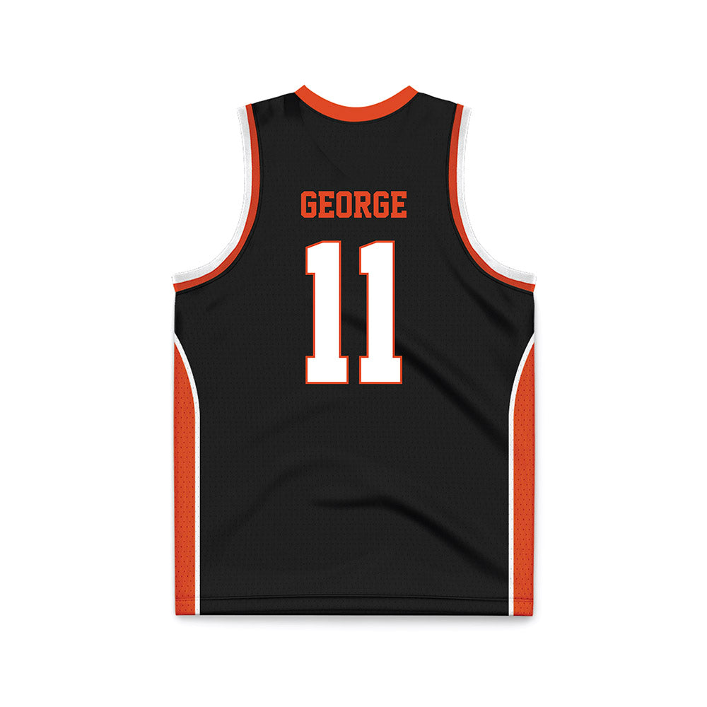Syracuse - NCAA Men's Basketball : Naithan George - Black Basketball Jersey-1