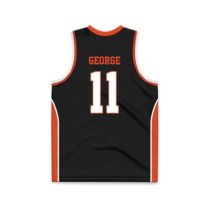 Syracuse - NCAA Men's Basketball : Naithan George - Black Basketball Jersey-1