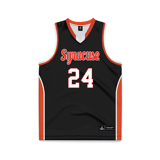 Syracuse - NCAA Men's Basketball : Noah Lobdell - Black Basketball Jersey-0