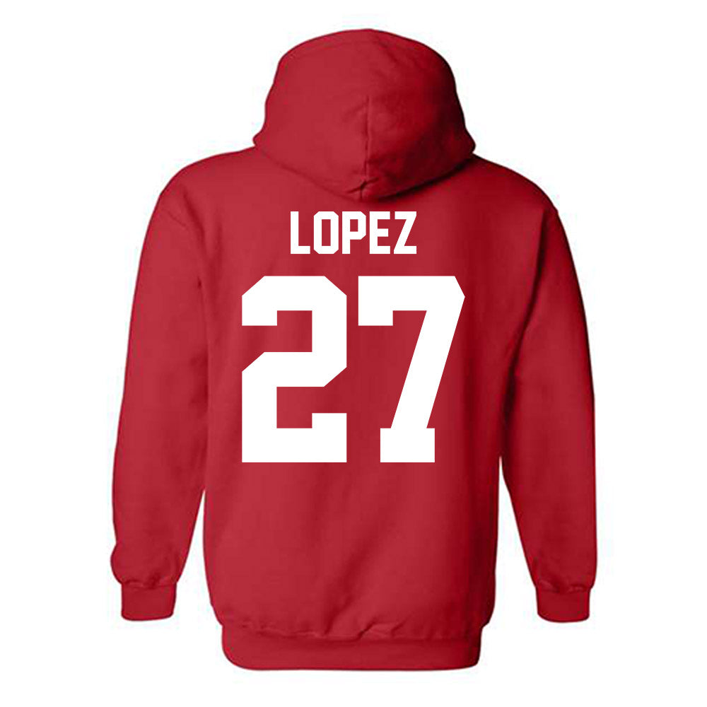 New Mexico - NCAA Baseball : David Lopez - Classic Shersey Hooded Sweatshirt-1