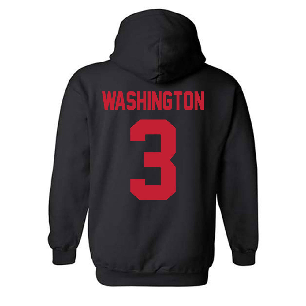 New Mexico - NCAA Men's Basketball : Tru Washington - Classic Shersey Hooded Sweatshirt-1