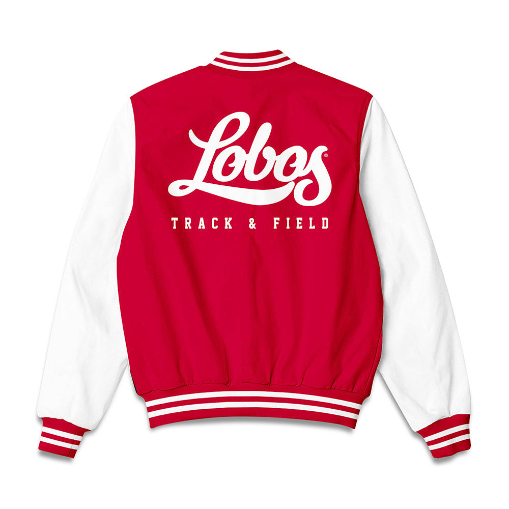 New Mexico - NCAA Men's Track & Field : Rhys Crawford - Bomber Jacket-1