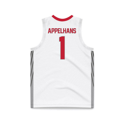 New Mexico - NCAA Men's Basketball : Braden Appelhans - White Basketball Jersey-1