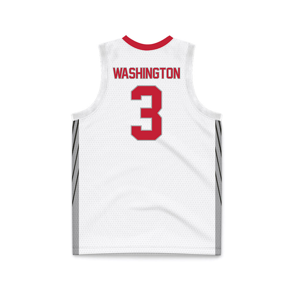 New Mexico - NCAA Men's Basketball : Tru Washington - White Basketball Jersey-1