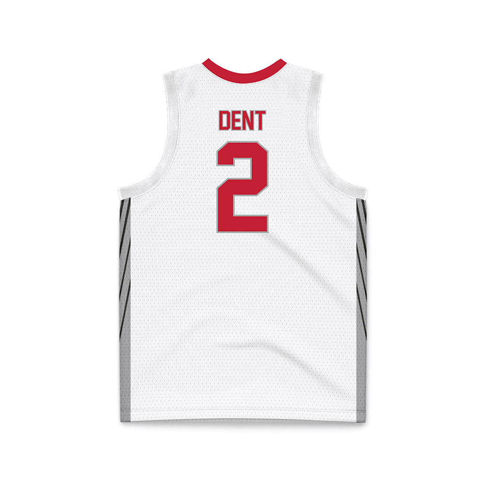 New Mexico - NCAA Men's Basketball : Donovan Dent - White Basketball Jersey-1