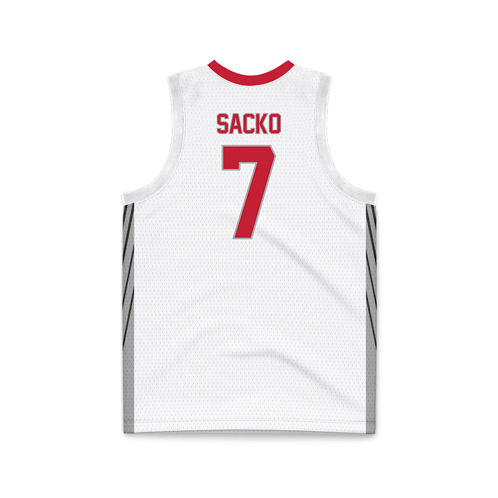 New Mexico - NCAA Men's Basketball : Ibrahima Sacko - White Basketball Jersey-1