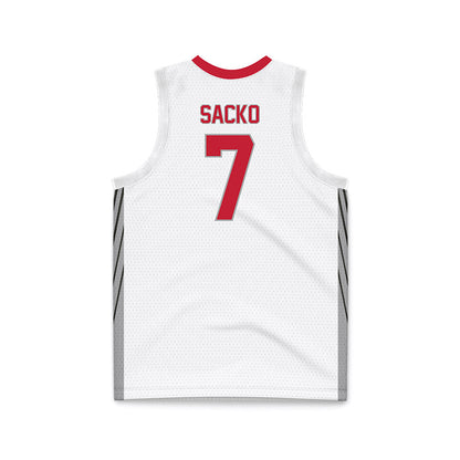 New Mexico - NCAA Men's Basketball : Ibrahima Sacko - White Basketball Jersey-1