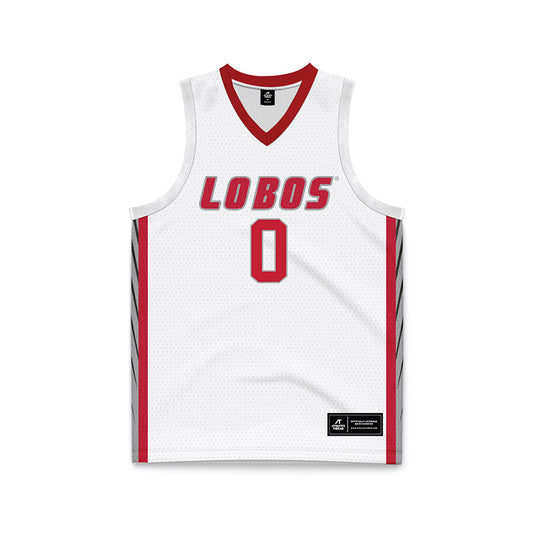 New Mexico - NCAA Men's Basketball : CJ Noland - White Basketball Jersey-0