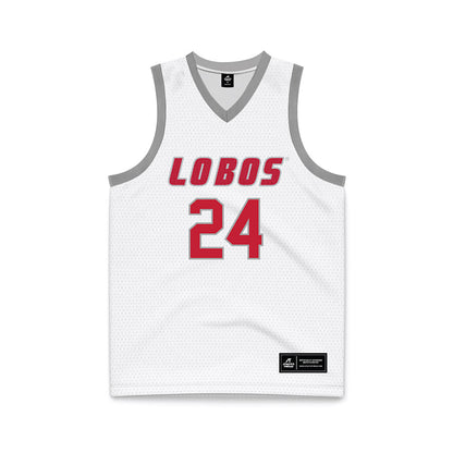 New Mexico - NCAA Women's Basketball : Amhyia Moreland - White Basketball Jersey-0