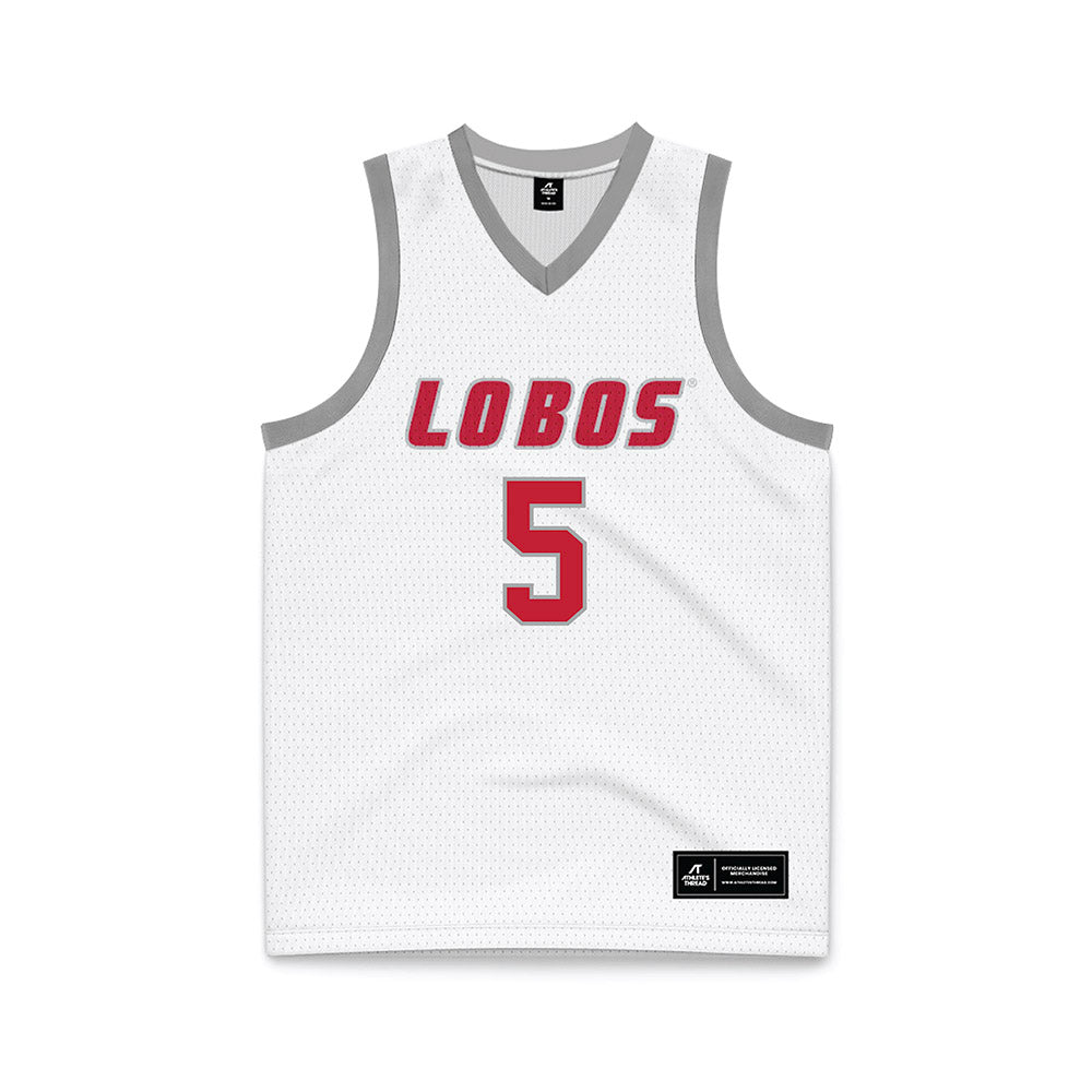 New Mexico - NCAA Women's Basketball : Kaia Foster - White Basketball Jersey-0