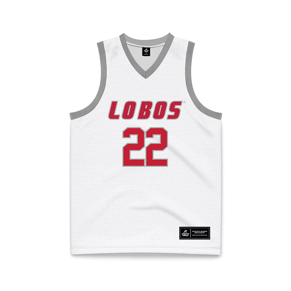 New Mexico - NCAA Women's Basketball : Maria Najjuma - White Basketball Jersey-0
