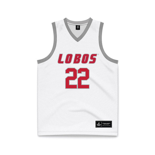 New Mexico - NCAA Women's Basketball : Maria Najjuma - White Basketball Jersey-0