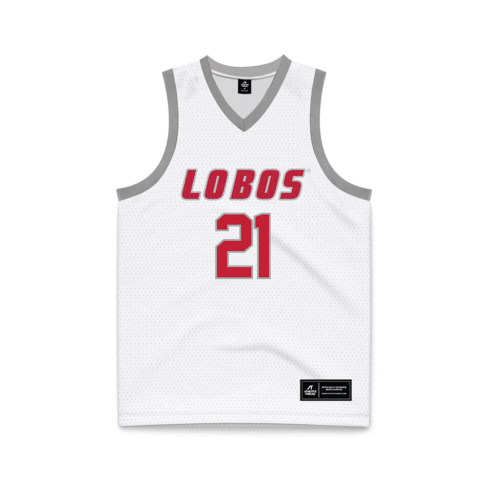 New Mexico - NCAA Women's Basketball : Reza Po - White Basketball Jersey-0