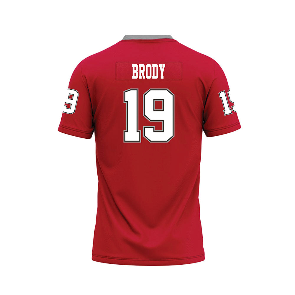 New Mexico - NCAA Football : Elijah Brody - Red Premium Football Jersey-1